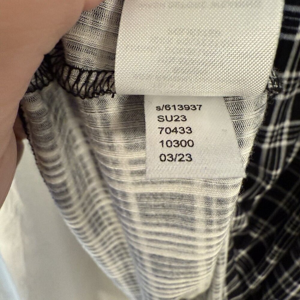 Loft Faux Wrap Dress Size Sm Black White Plaid Gingham Workwear Church - Picture 7 of 15